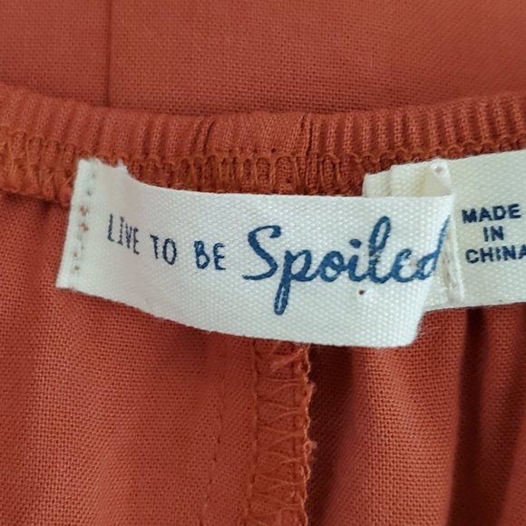 Live To Be Spoiled Mecca Orange Baby Doll Spaghetti Strap Dress, M (Juniors) - Picture 8 of 9